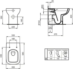 WC „i.lifeA“ 35,5 × 40 × 54 cm WC „i.lifeA“ 35,5 × 40 × 54 cm