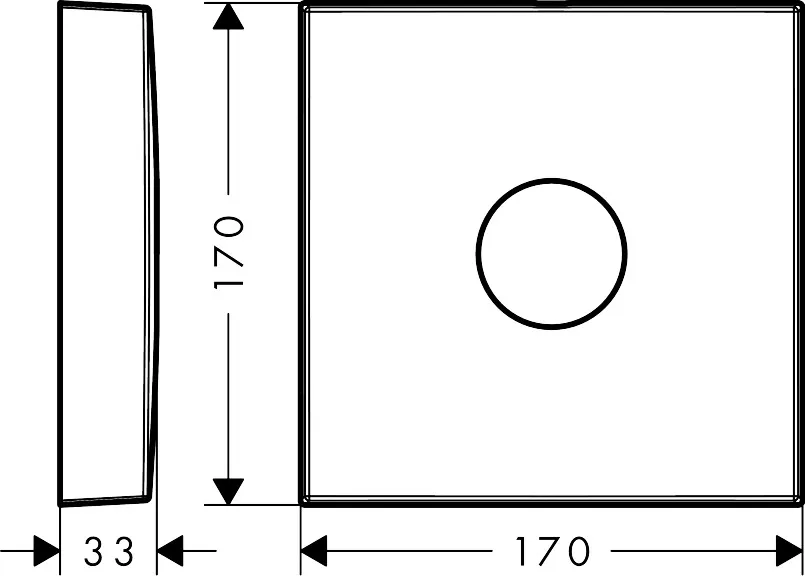 AXOR Verlängerungsrosette eckig 1-Loch, Chrom
