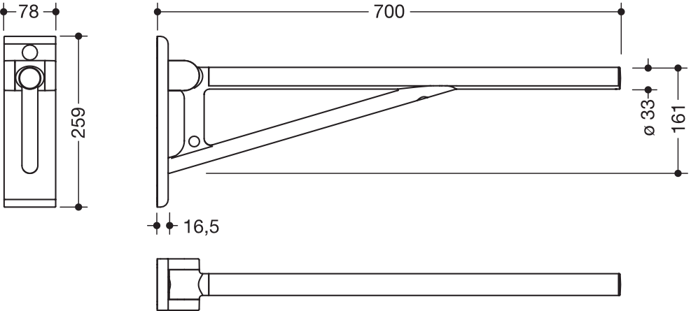 HEWI Stützklappgriff „System 900“