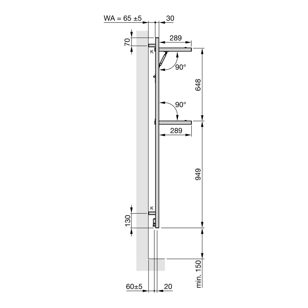 Zehnder Design-Heizkörper „Zeno Wing“ für Warmwasser-Zentralheizung oder gemischten Betrieb mit 50 mm-Mittelanschluss 50 × 168,8 cm