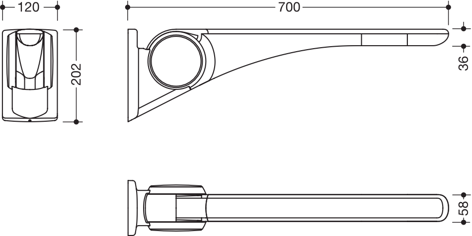 HEWI Stützklappgriff „Serie 802 LifeSystem“