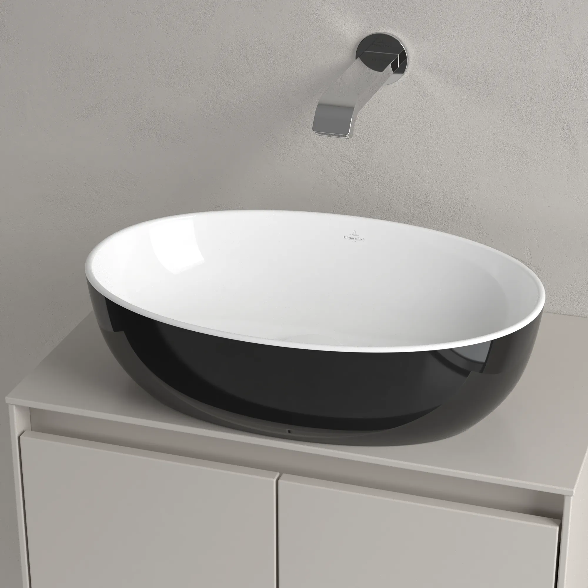 Villeroy & Boch Aufsatzwaschtisch „Artis“ 480 × 325 × 135 mm in Coal Black