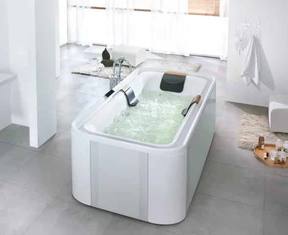 Hoesch Ergo+ Badewanne Rechteck 2075x1075 freistehend Weiß/Chrom/Glas Hoesch Ergo+ Badewanne Rechteck 2075x1075 freistehend Weiß/Chrom/Glas