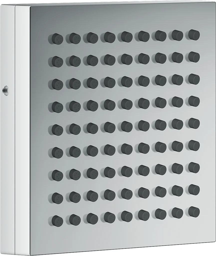 Hansgrohe AXOR ShowerComposition Schulterbrause 1jet Chrom, 110 x 110 mm, PowderRain Strahlart, einstellbarer Winkel (2 Positionen), Durchflussmenge 6,8 l/min bei 3 bar, Mindestfließdruck 1,2 bar, für Durchlauferhitzer geeignet, Anschluss DN15, Metall