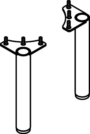 Hansgrohe Möbelfüße Xilesa E, Schiefergrau Matt, 145x20 mm, 2 Stück mit Höhenausgleich und verdeckter Befestigung