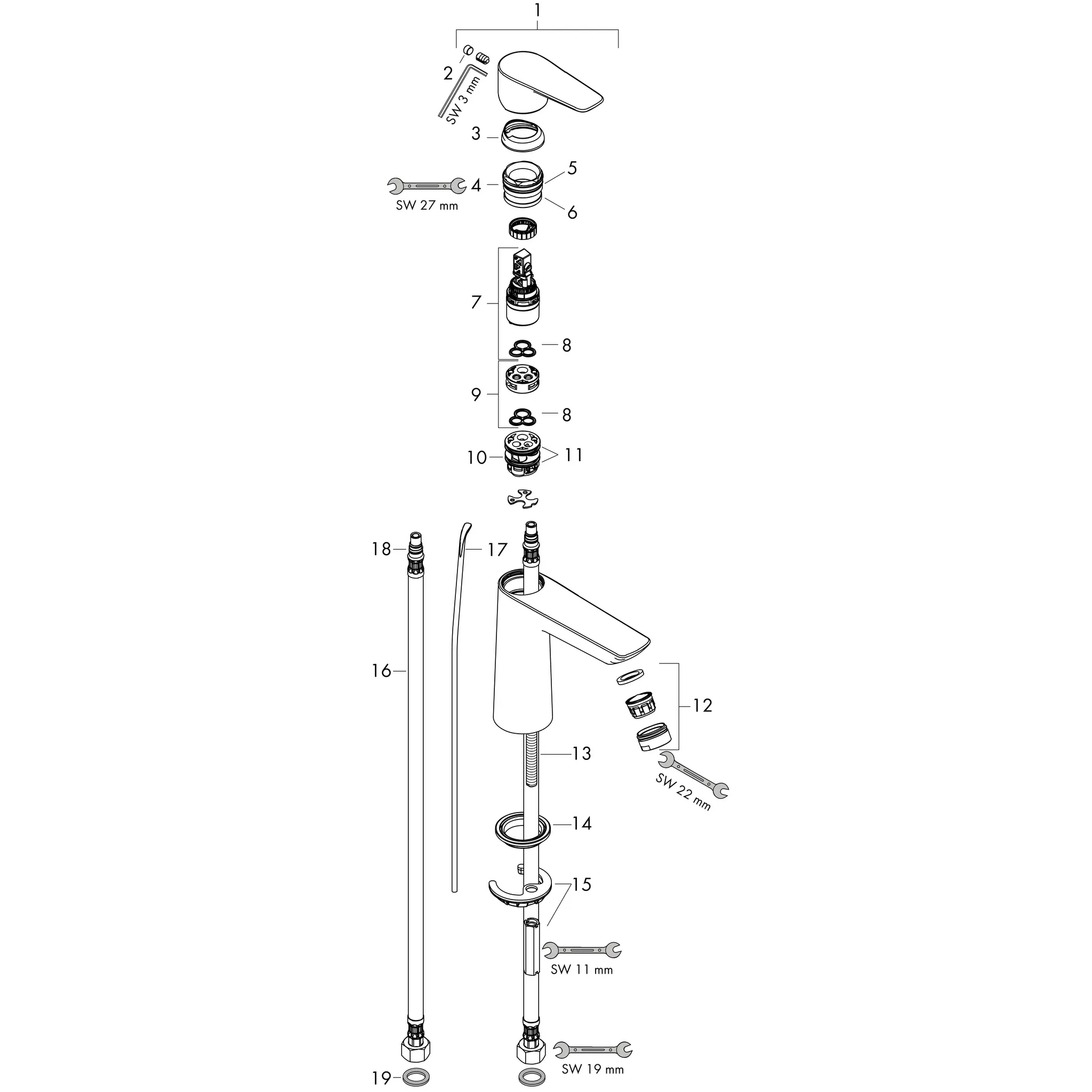 Hansgrohe Talis E Einhebel-Waschtischmischer 110 CoolStart mit Zugstangen-Ablaufgarnitur, Chrom Hansgrohe Talis E Einhebel-Waschtischmischer 110 CoolStart mit Zugstangen-Ablaufgarnitur, Chrom