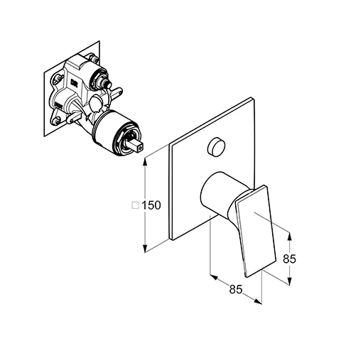 Kludi DECUS UP-Wannenfüll-und Brause-EHM Feinbau-Set Brushed Gold