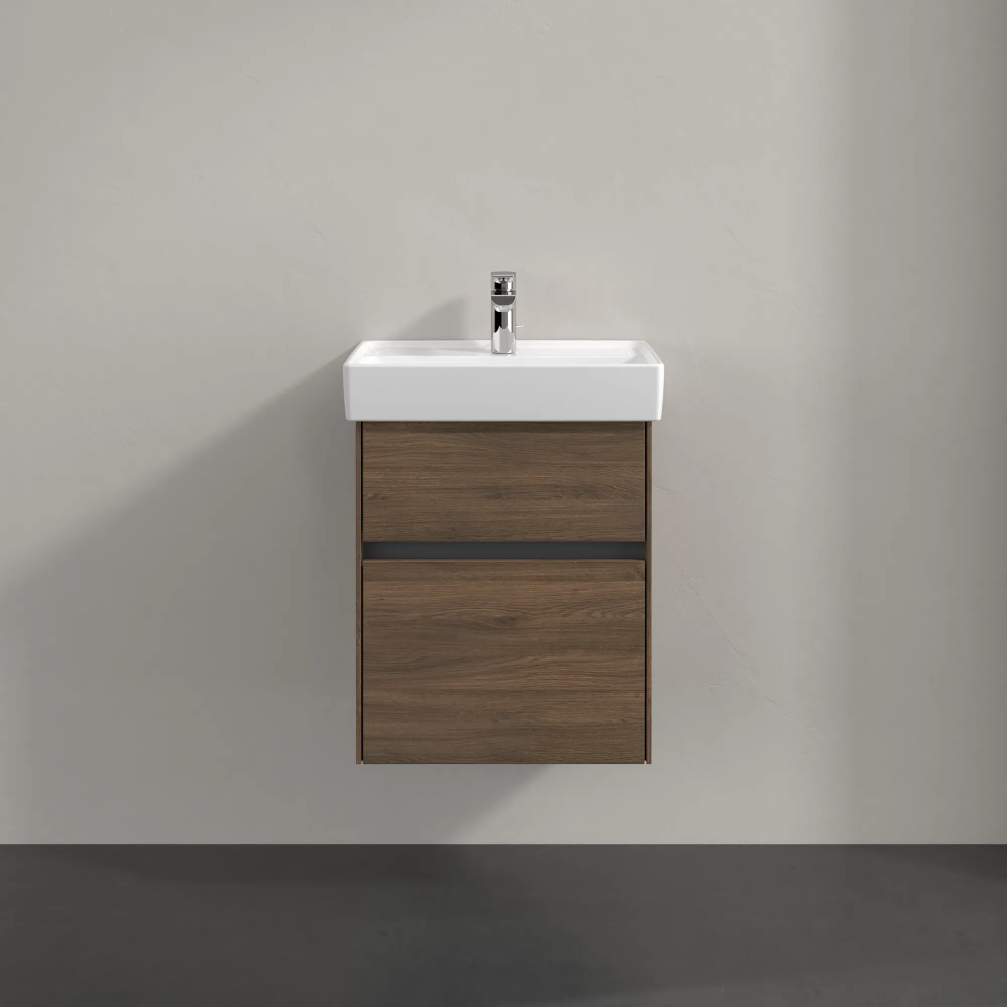 Villeroy & Boch Waschbeckenunterschrank Collaro C006B0 Arizona Oak 460x374mm mit Beleuchtung und SoftClosing