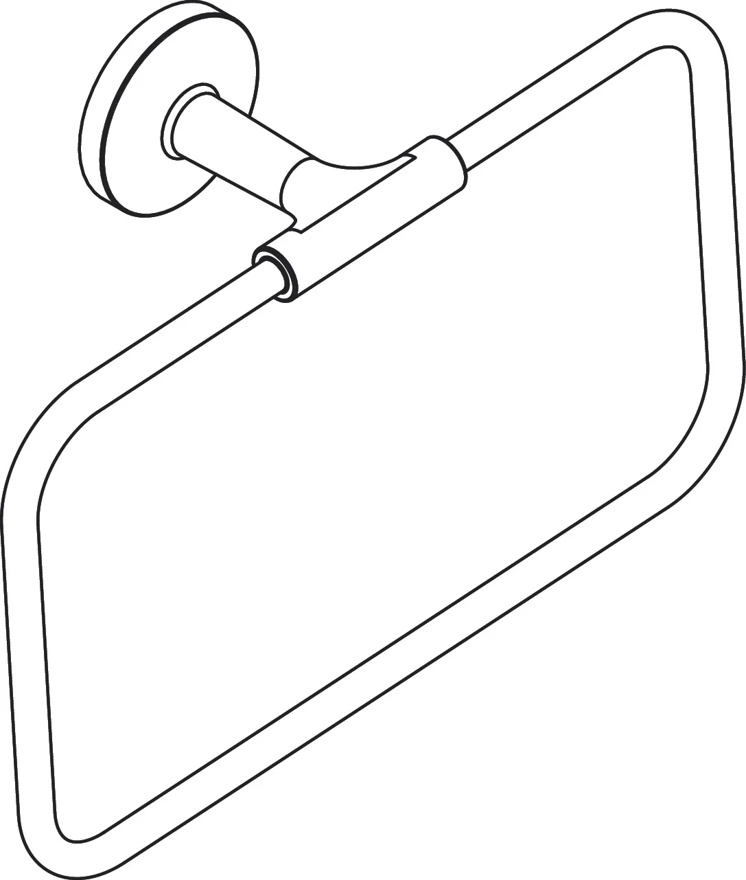 Hansgrohe AXOR Universal Circular Handtuchring, Chrom, schwenkbar, Wandmontage mit verdeckter Befestigung, Bohrabstand 35 mm, Bohrloch-Durchmesser 6 mm