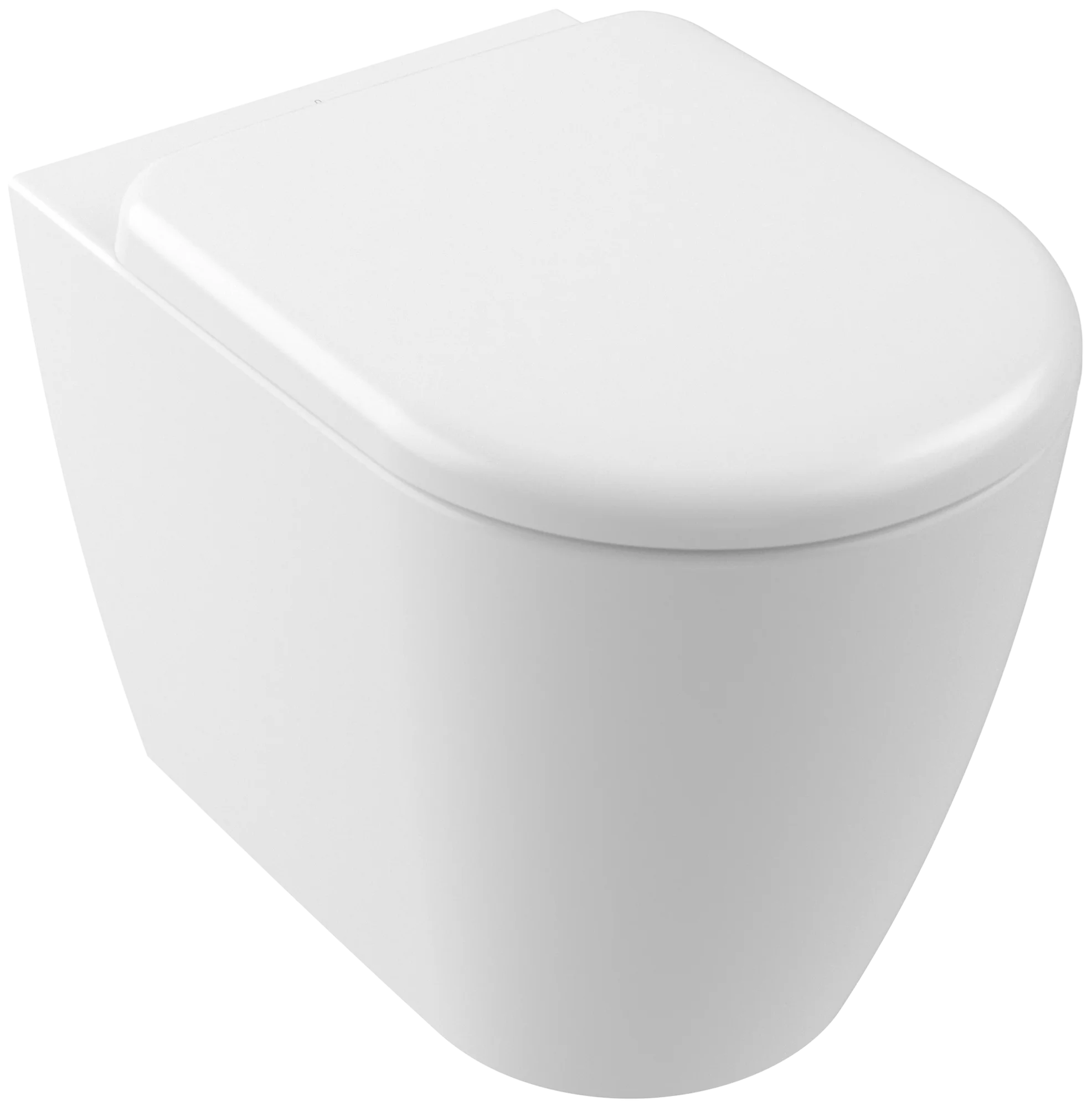 Villeroy & Boch Tiefspül-WC Skyla, spülrandlos, oval, Stone White CeramicPlus, 370x540 mm, Höhe 400 mm, bodenstehend, wandnah