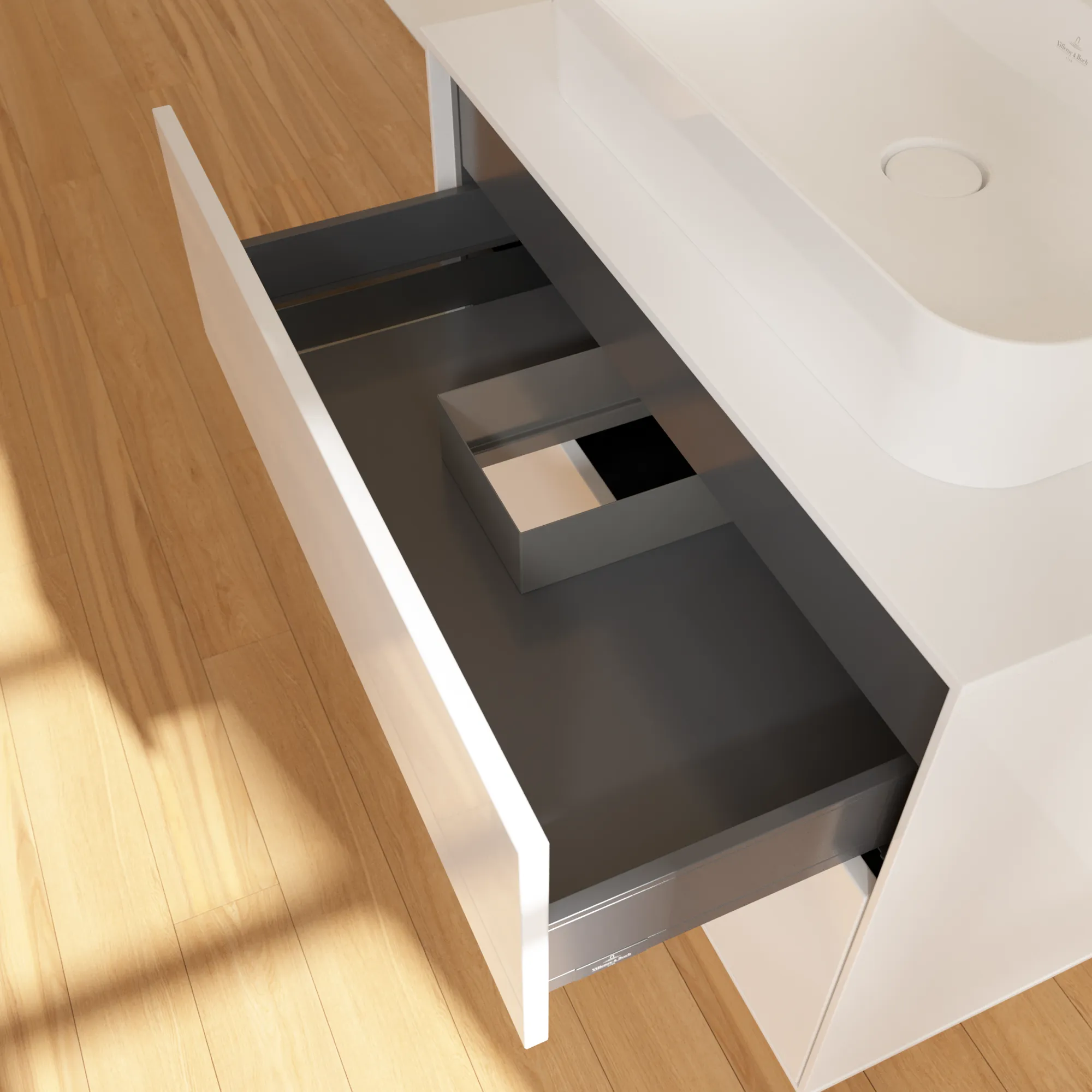 Villeroy & Boch Waschtischunterschrank „Finion“ für Schrankwaschtisch 800 × 603 × 501 mm Glossy White Lacquer, für Becken mittig Villeroy & Boch Waschtischunterschrank „Finion“ für Schrankwaschtisch 800 × 603 × 501 mm Glossy White Lacquer, für Becken mittig