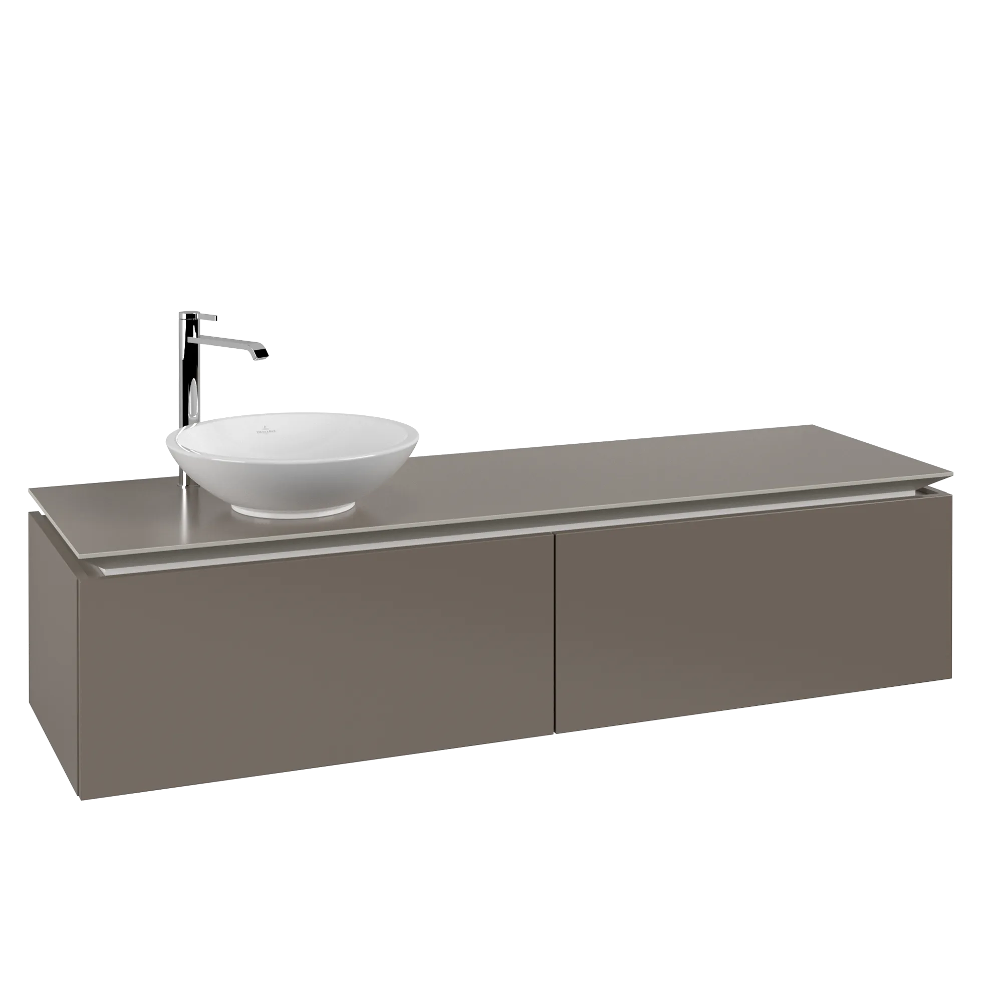 Villeroy & Boch Waschtischunterschrank „Legato“ für Schrankwaschtisch 1600 × 380 × 500 mm Truffle Grey, für Becken links