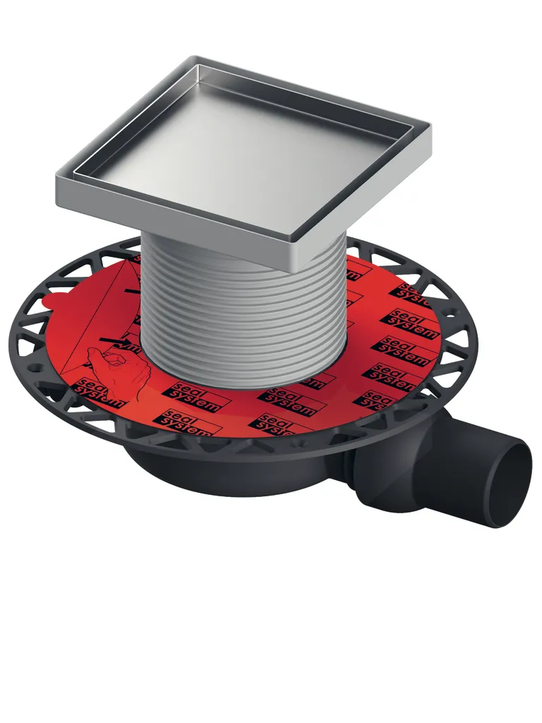 drainpoint S 116 Ablaufset superflach mit Seal System Universalflansch, befliesbare Fliesenmulde ″plate″ 150 mm drainpoint S 116 Ablaufset superflach mit Seal System Universalflansch, befliesbare Fliesenmulde ″plate″ 150 mm