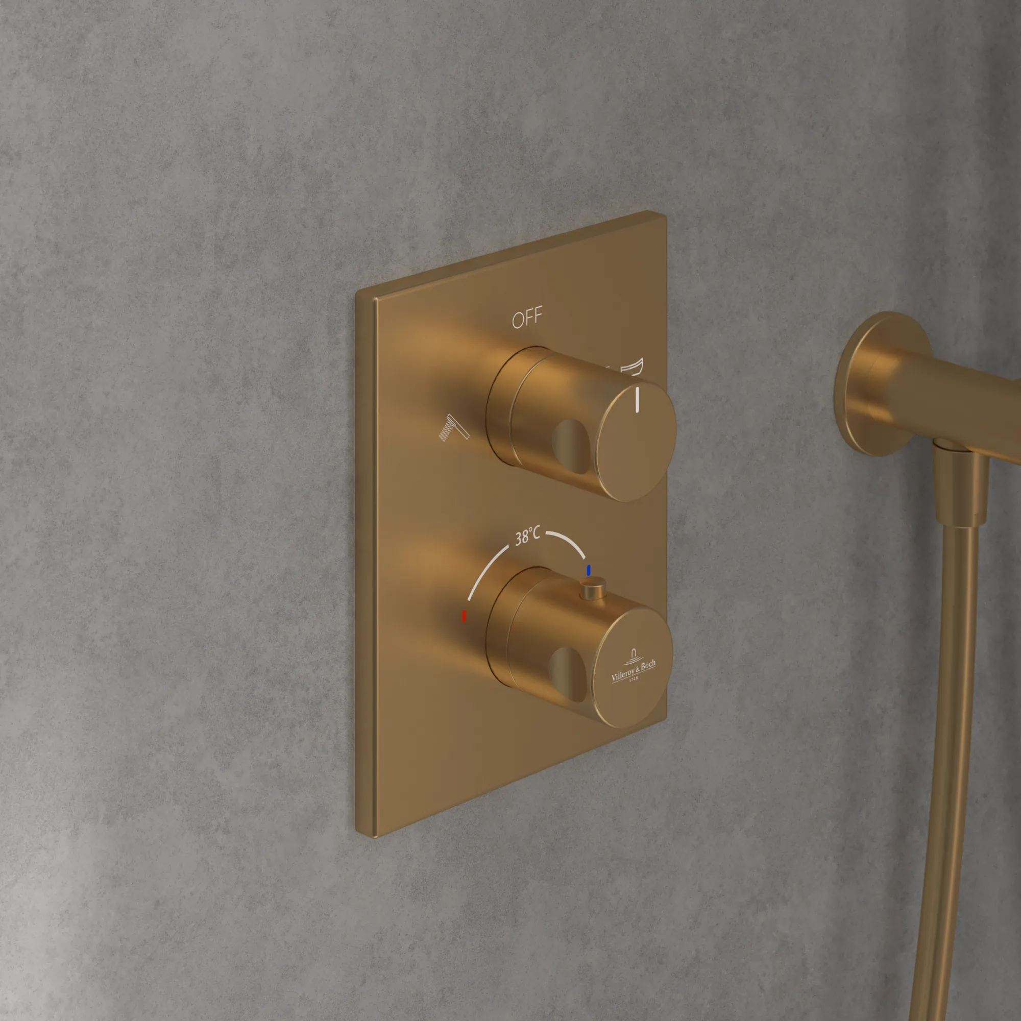 Villeroy & Boch Unterputz-Thermostat Universal Taps & Fittings, Brushed Gold, 190x150x58 mm, Keramikkartusche