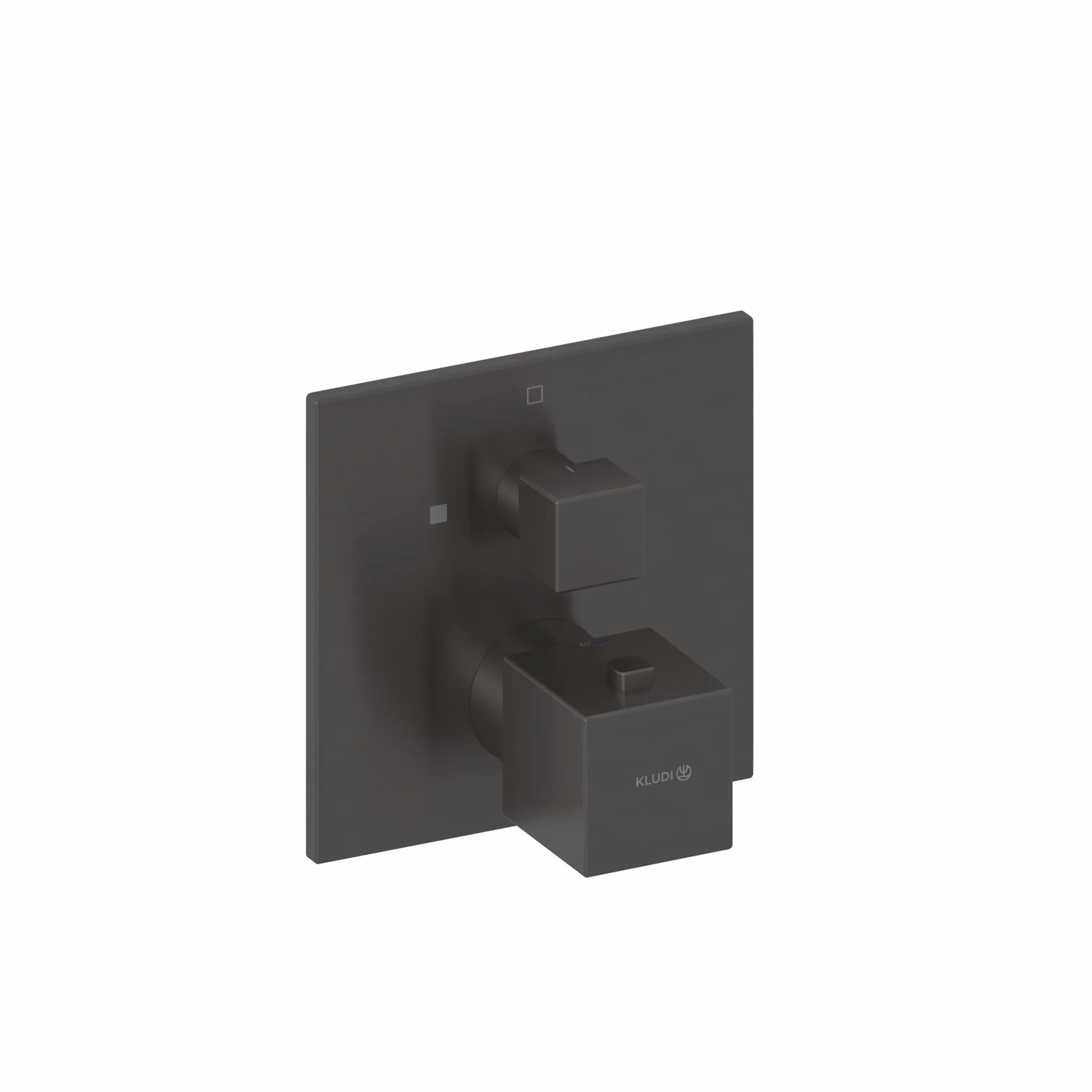 Kludi DECUS Unterputz-Brause-Thermostat-Armatur, Feinbau-Set mit Funktionseinheit Brushed Gunmetal, für Wandmontage, Keramik-Absperrventil 90 Grad,