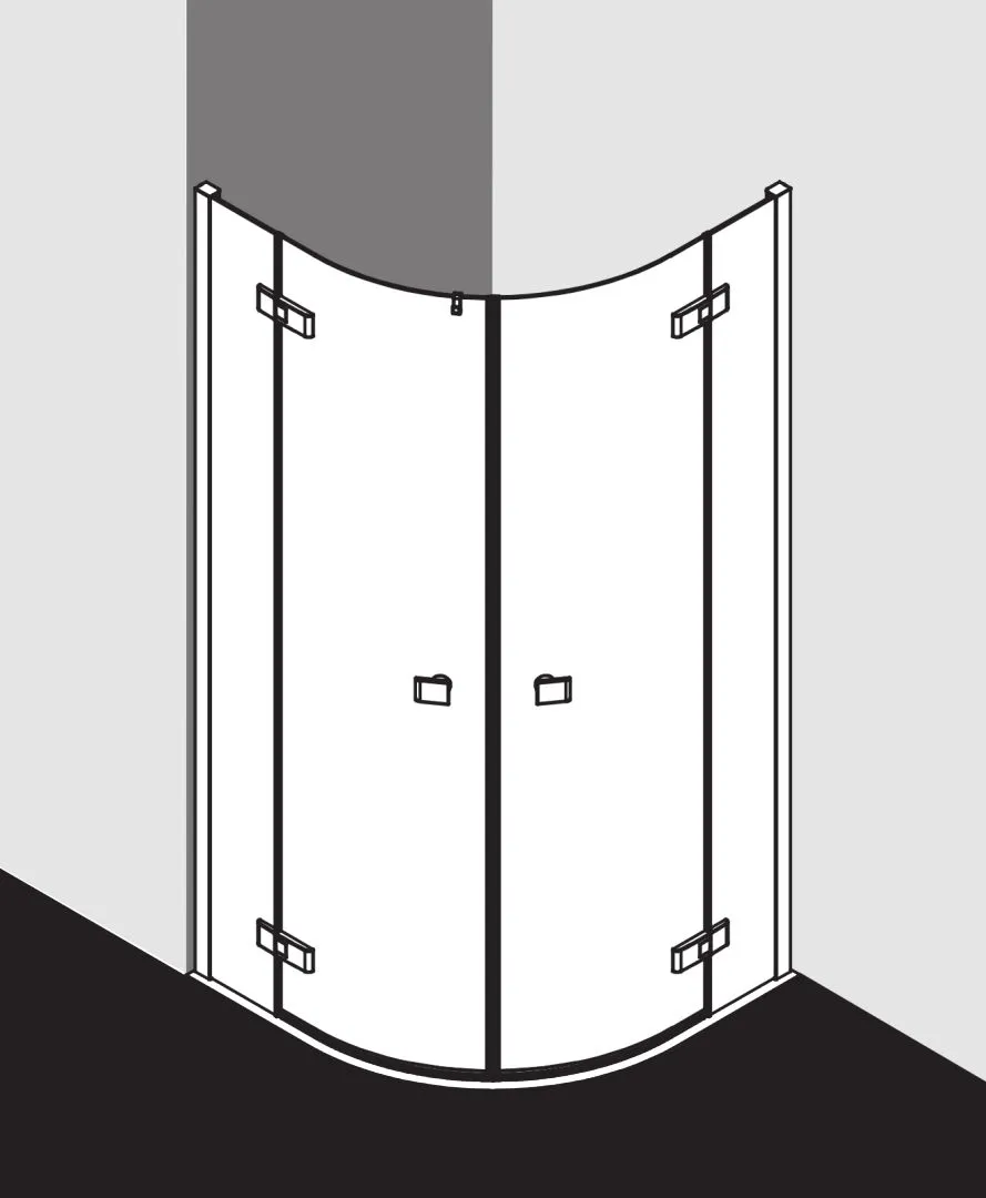 Kermi Duschdesign MENA Viertelkreis-Duschkabine ME P50, Silber Hochglanz, 2000x900 mm