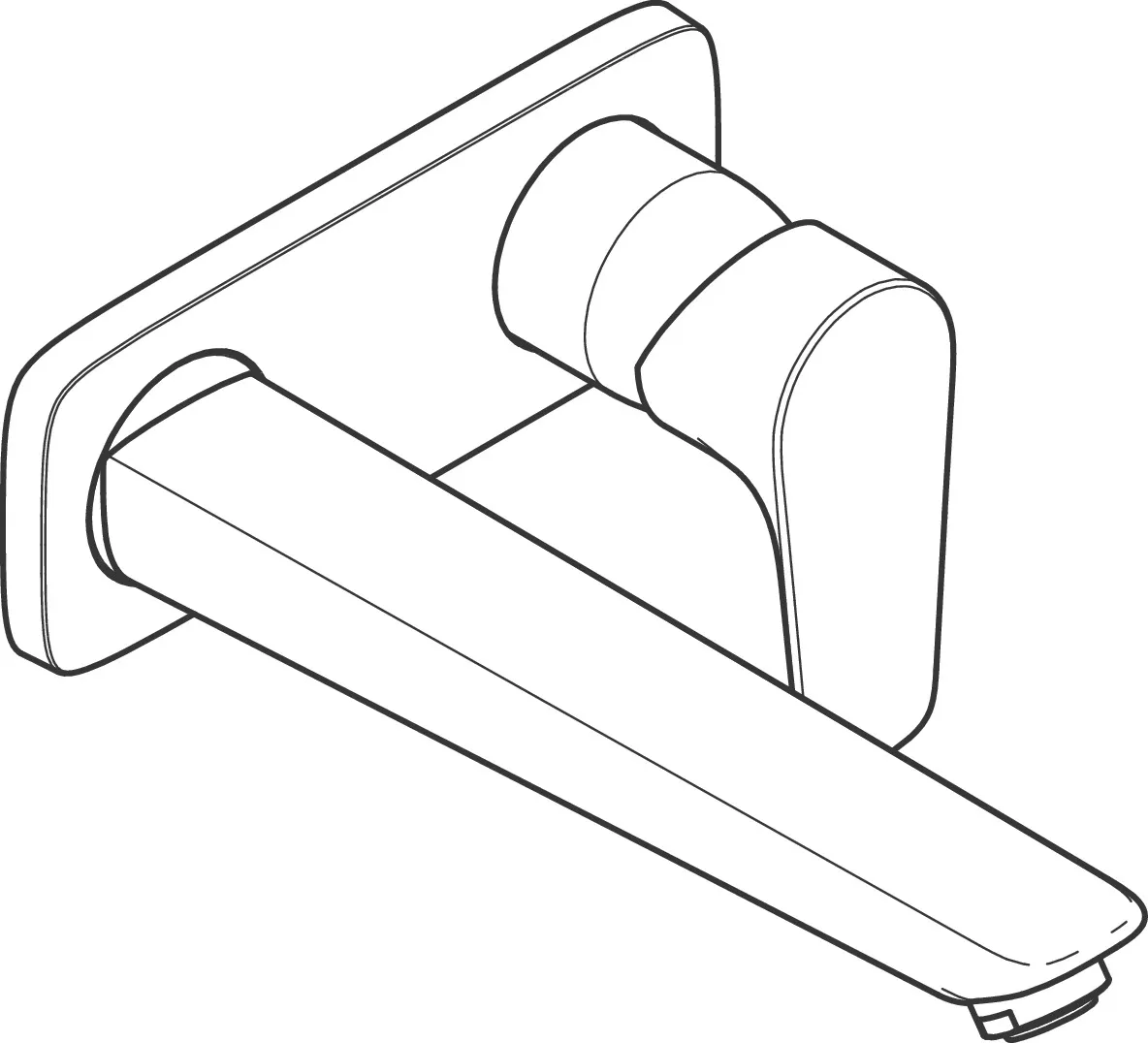 2-Loch Waschtischmischer Unterputz Talis E F-Set langer Auslauf chrom