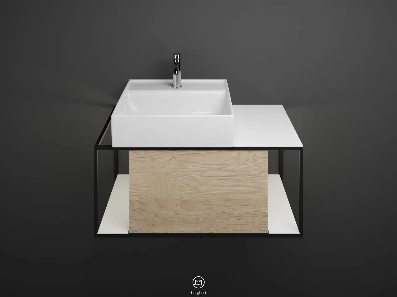 burgbad Junit Keramik-Aufsatzwaschtisch inkl. Waschtischunterschrank burgbad Junit Keramik-Aufsatzwaschtisch inkl. Waschtischunterschrank