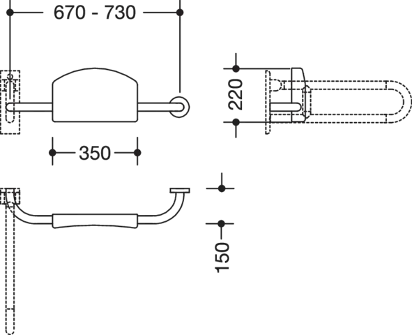 Rückenstütze Ser 801, rechts, eins. Wandbef., SK-Griff reinweiß Rückenstütze Ser 801, rechts, eins. Wandbef., SK-Griff reinweiß