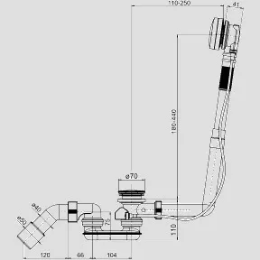 Ab-u.ueberlaufgarnitur SWING Bauhoehe 110 mm Ab-u.ueberlaufgarnitur SWING Bauhoehe 110 mm