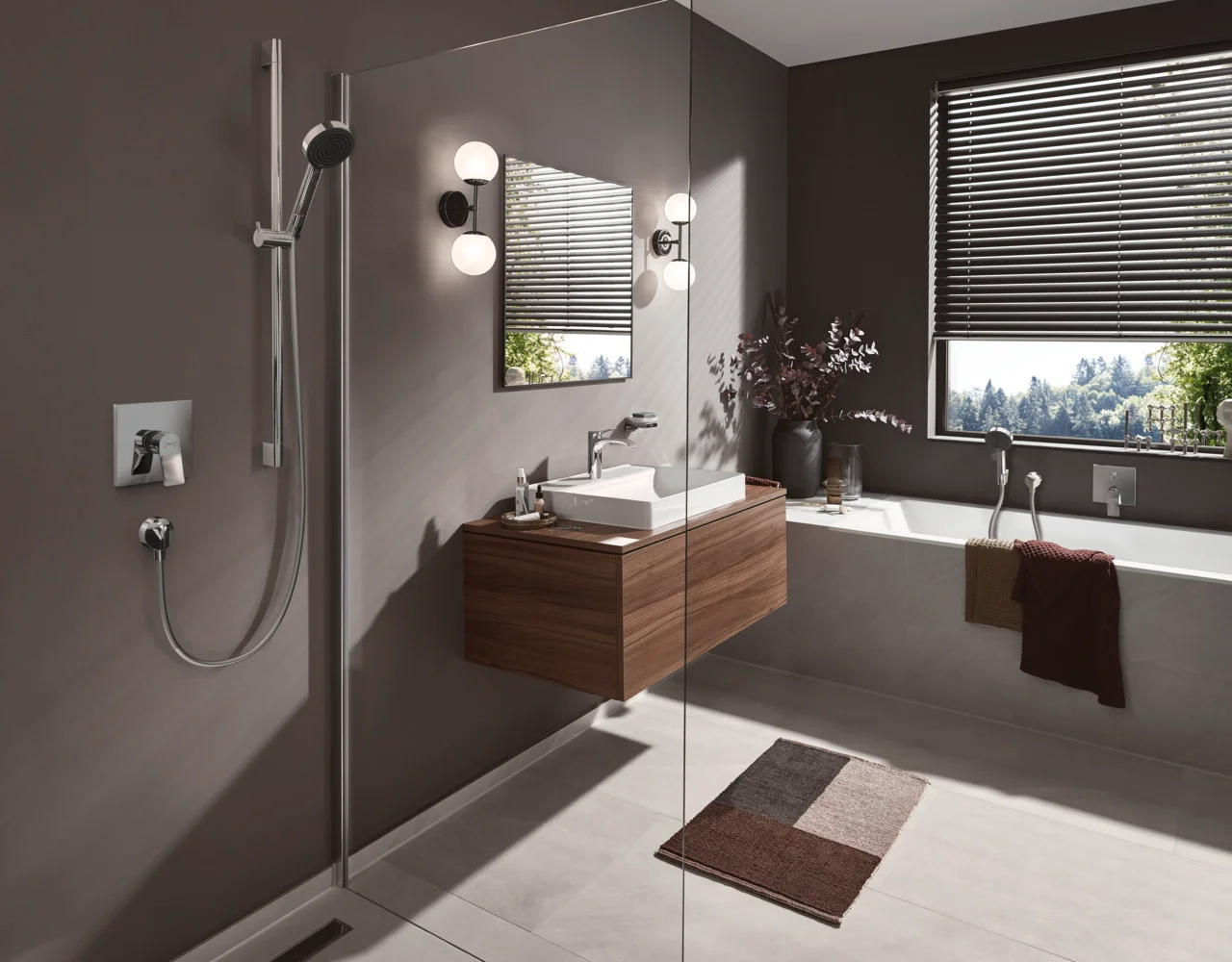 Hansgrohe RainDrain Match Duschrinne 800 mm mit höhenverstellbarem Rahmen, Edelstahl gebürstet