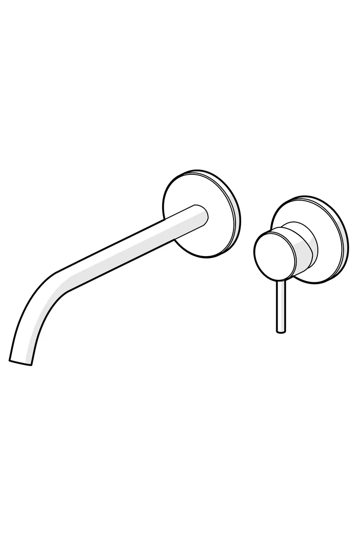 HansaPUBLIC Waschtischarmatur Hansastela 2021 Einhebelmischer Fertigmontageset für Waschtischbatterie 5795 Rosette rund Ausladung 300 mm Chrom