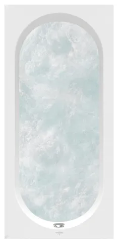 Villeroy & Boch Whirlwanne „Oberon“ mit Whirlsystem „Special Combipool Active“ rechteck 160 × 75 cm, Fußablauf in Weiß Alpin
