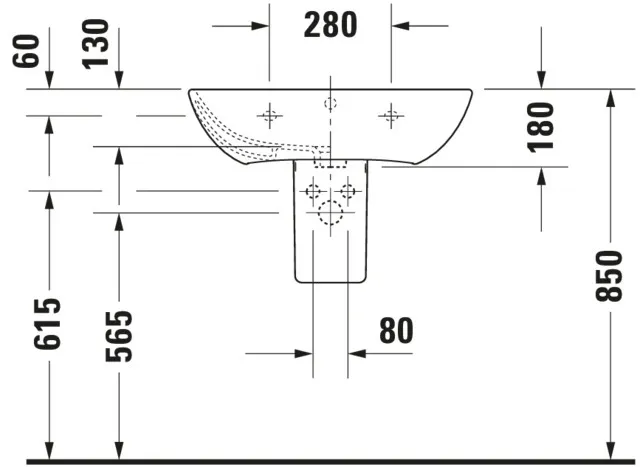 Wandwaschtisch „ME by Starck“, mit Überlauf, Hahnlochposition mittig in Weiß Seidenmatt Wandwaschtisch „ME by Starck“, mit Überlauf, Hahnlochposition mittig in Weiß Seidenmatt