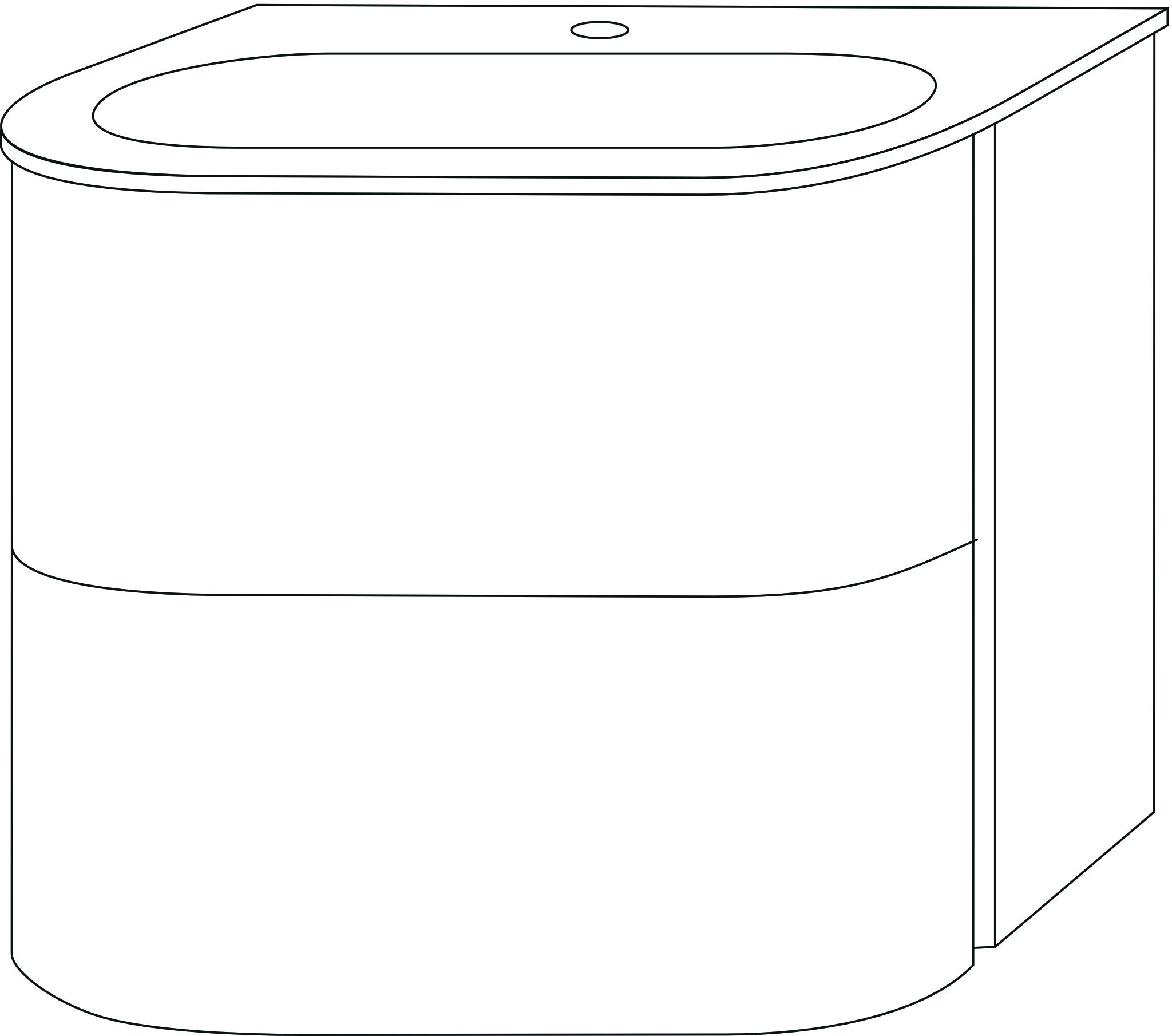 Sanipa Glas-Waschtisch-Set mit Waschtischunterschrank „4balance“ 58,4 × 51,4 × 52,2 cm in Weiß-Glanz, ohne Beleuchtung