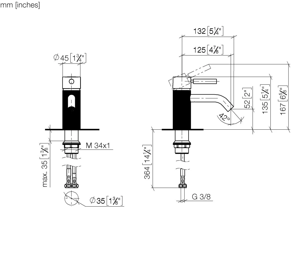 Waschtisch-Einhandbatterie ohne Ablaufgarnitur META Chrom 33529660