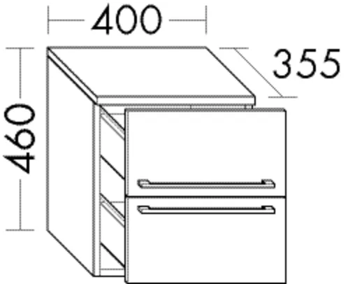 burgbad Hochschrank „bel“ 440 × 460 × 395 mm in Eiche Dekor Silber