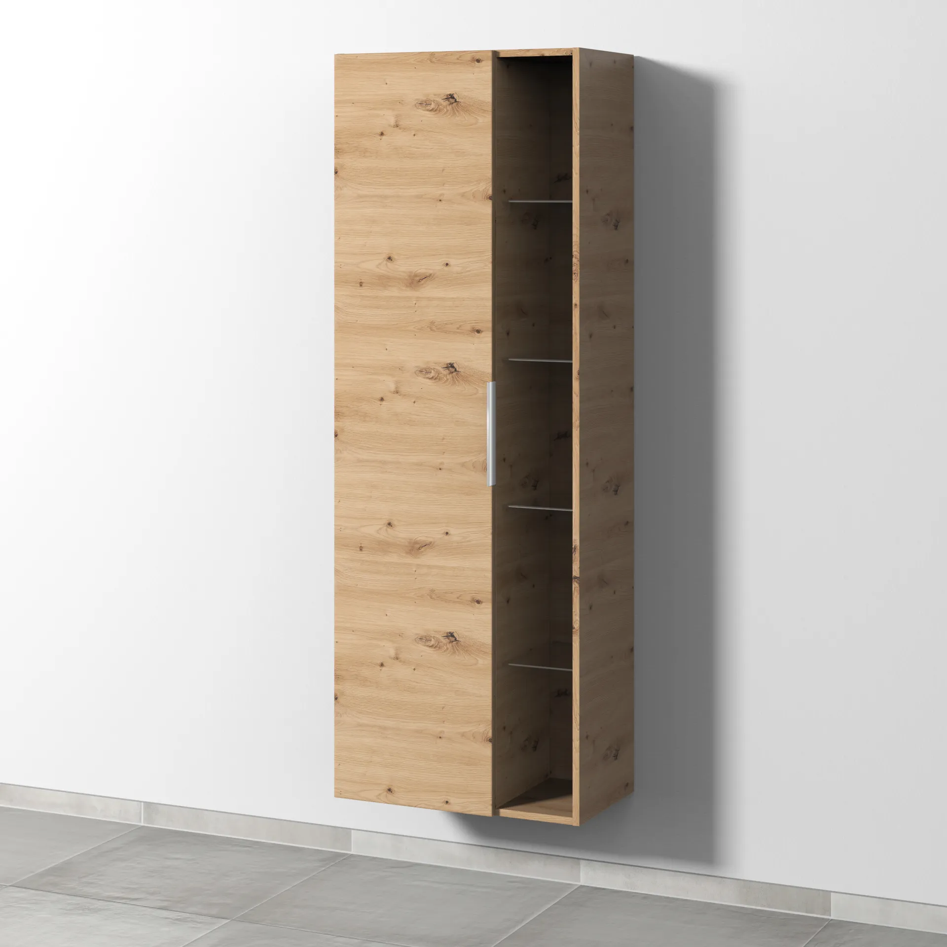 Sanipa Stauraumschrank „3way“ 600 × 1700 × 345 mm Anschlag links, in Eiche Natural-Touch, Anschlag links