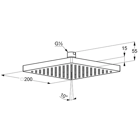 Kludi A-QA Tellerkopfbrause eckig 200 mm chrom Kludi A-QA Tellerkopfbrause eckig 200 mm chrom
