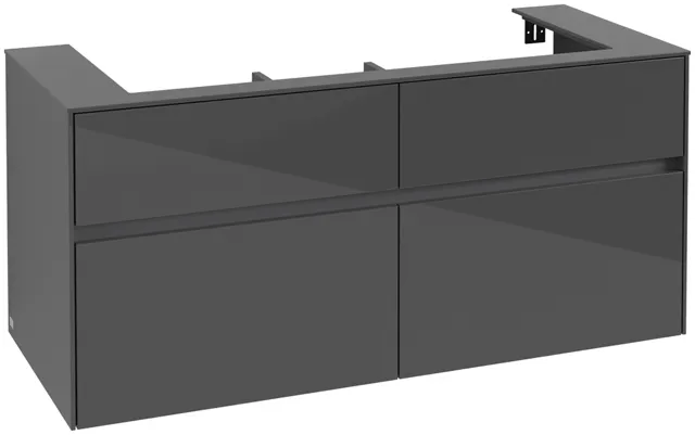Villeroy & Boch Waschtischunterschrank „Collaro“ 1200 × 548 × 500 mm Glossy Grey, ohne Beleuchtung, für Becken mittig Villeroy & Boch Waschtischunterschrank „Collaro“ 1200 × 548 × 500 mm Glossy Grey, ohne Beleuchtung, für Becken mittig