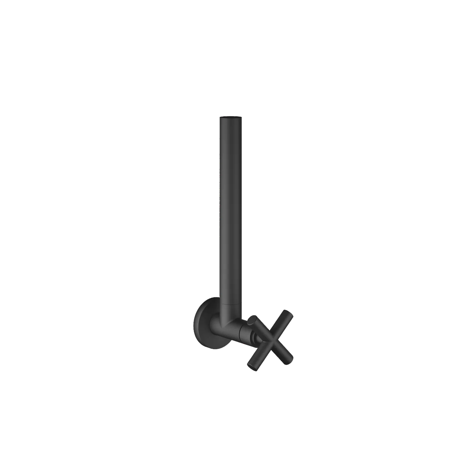 Dornbracht Eckventil TARA, schwarz matt, Rosette Ø 55 mm, Schlauchabdeckung 200 mm ablängbar
