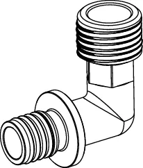 TECEflex Winkelübergangsnippel Dimension 20 × R 3/4", Siliziumbronze