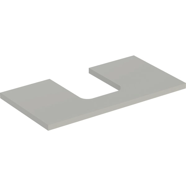Geberit ONE Waschtischplatte mit Ausschnitt, greige matt, 74,6 x 3,2 x 47,3 cm, mittiger Wanneneinbau Geberit ONE Waschtischplatte mit Ausschnitt, greige matt, 74,6 x 3,2 x 47,3 cm, mittiger Wanneneinbau