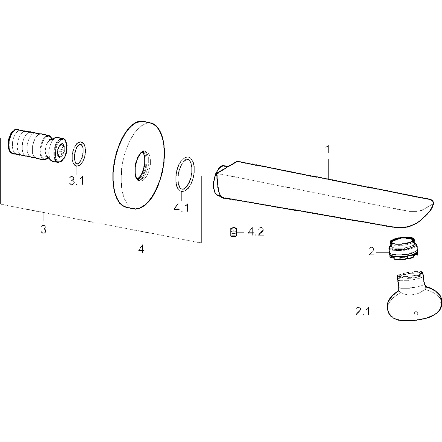 Auslauf für Armaturen „Ligna“ in Chrom Auslauf für Armaturen „Ligna“ in Chrom