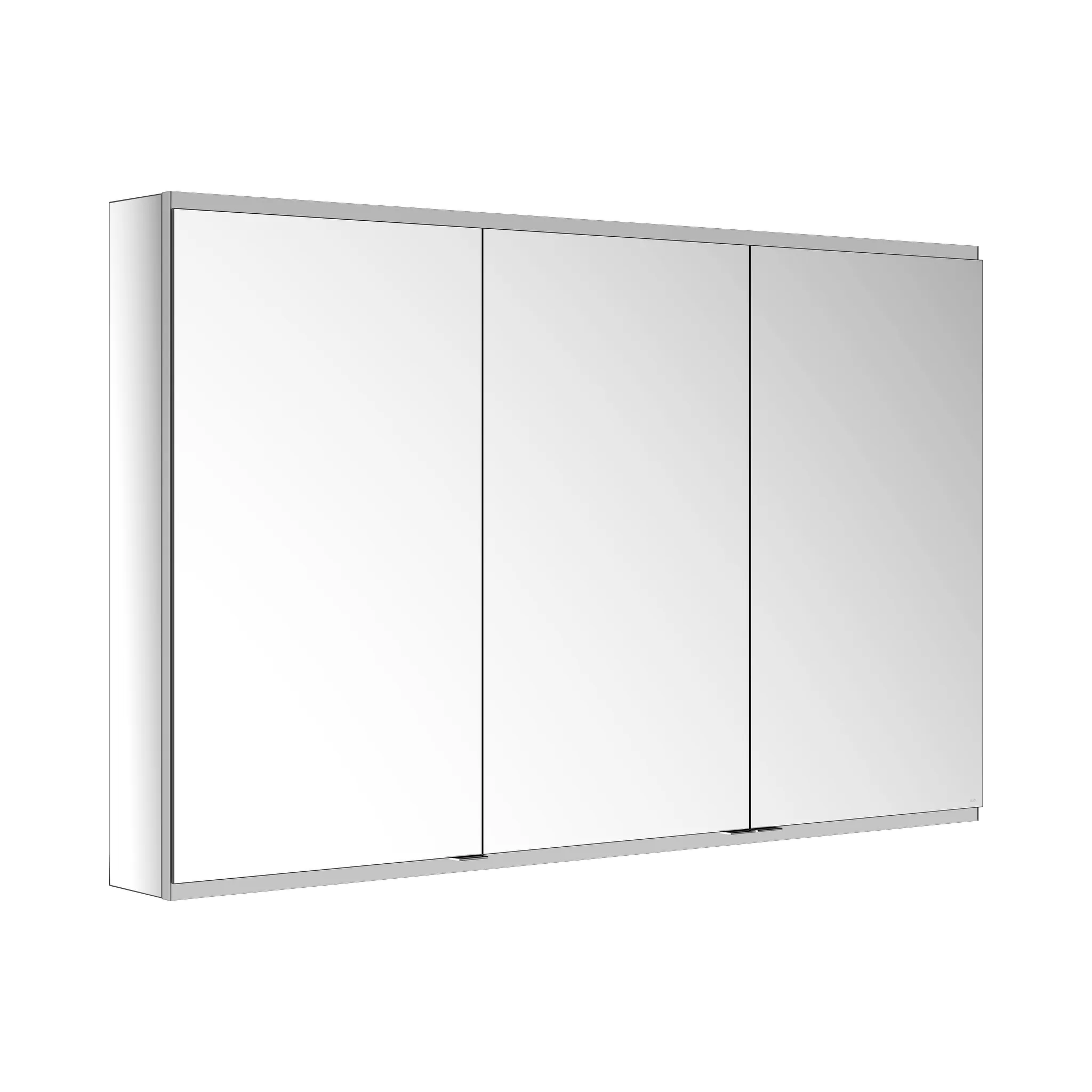 KEUCO Wandvorbau Spiegelschrank 3-türig „Royal Modular 2.0“ in Silber (eloxiert), Aufputz, ohne Beleuchtung, mit Steckdosen 1500 × 900 × 160 mm