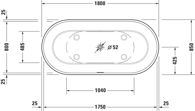Duravit Badewanne „Luv“ freistehend oval 1800 × 850 mm in Weiß (matt) Duravit Badewanne „Luv“ freistehend oval 1800 × 850 mm in Weiß (matt)
