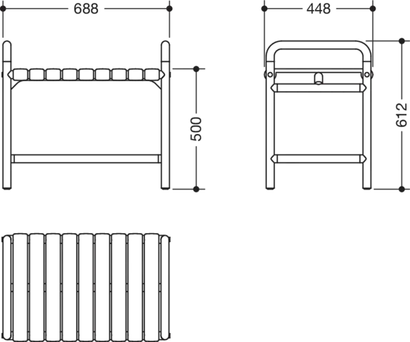 HEWI Duschbank „Serie 801“ 68,8 × 44,8 cm HEWI Duschbank „Serie 801“ 68,8 × 44,8 cm