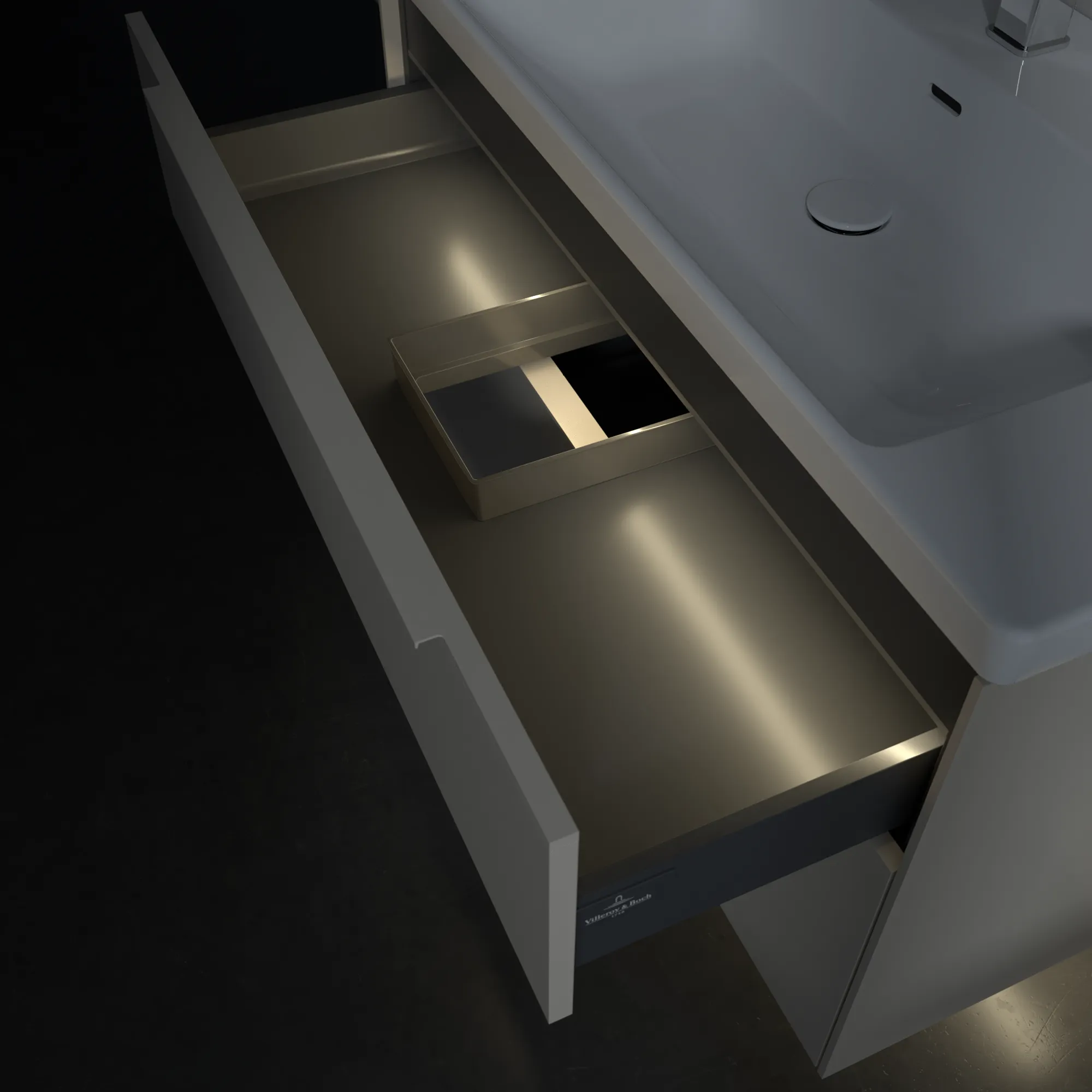 Villeroy & Boch Waschtischunterschrank „Subway 3.0“ für Schrankwaschtisch 973 × 576 × 478 mm Cashmere Grey, für Becken mittig