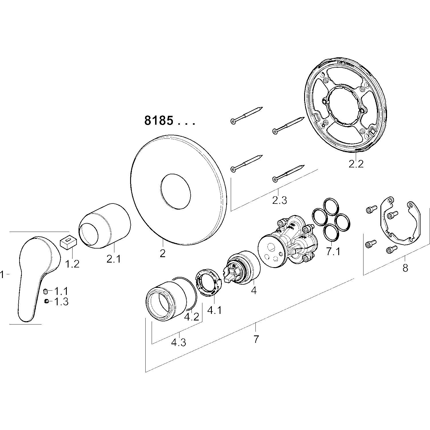 Einhebelmischer Fertigmontageset für Brausebatterie MIX 8185 Rosette rund Chrom Einhebelmischer Fertigmontageset für Brausebatterie MIX 8185 Rosette rund Chrom