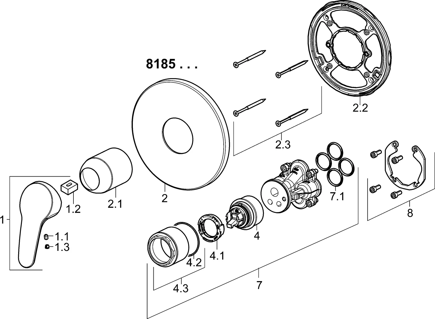 HansaMIX Duscharmatur Hansamix neu Einhebelmischer Fertigmontageset für Brausebatterie 8185 Rosette rund Chrom HansaMIX Duscharmatur Hansamix neu Einhebelmischer Fertigmontageset für Brausebatterie 8185 Rosette rund Chrom