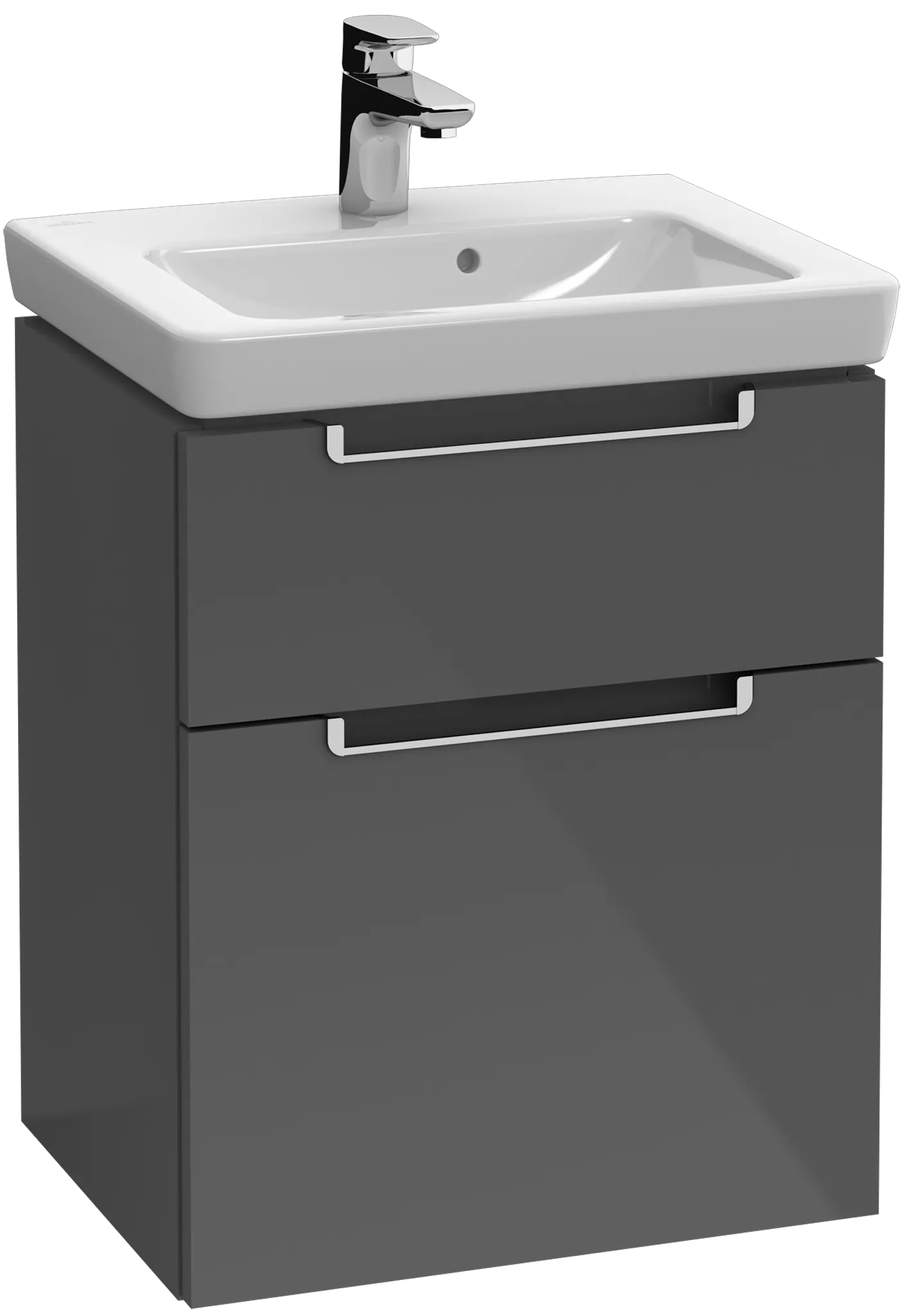 Villeroy & Boch Waschtischunterschrank „Subway 2.0“ 440 × 590 × 351 mm Volcano Black, für Becken mittig, ohne Beleuchtung