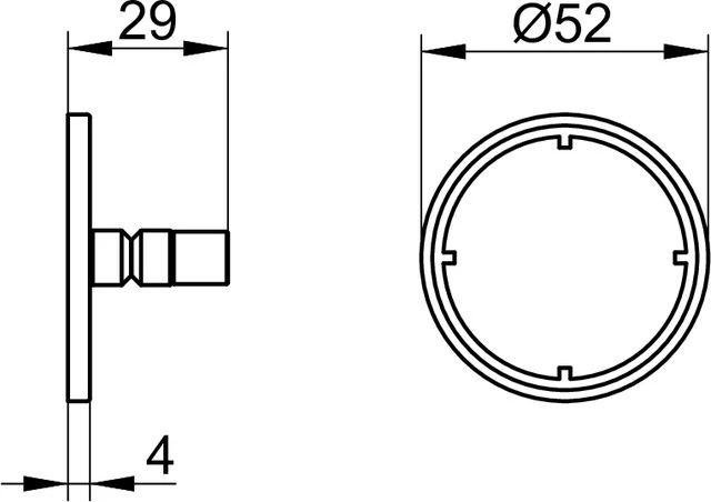 Universalartikel 04994000501 Klebe-Set 5 für 12801, 12814 mit runder Rosette verchromt
