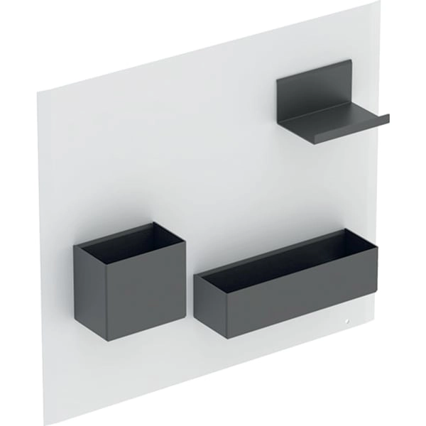 Magnettafel mit Stauboxen: weiß / pulverbeschichtet matt, lava / pulverbeschichtet matt Magnettafel mit Stauboxen: weiß / pulverbeschichtet matt, lava / pulverbeschichtet matt
