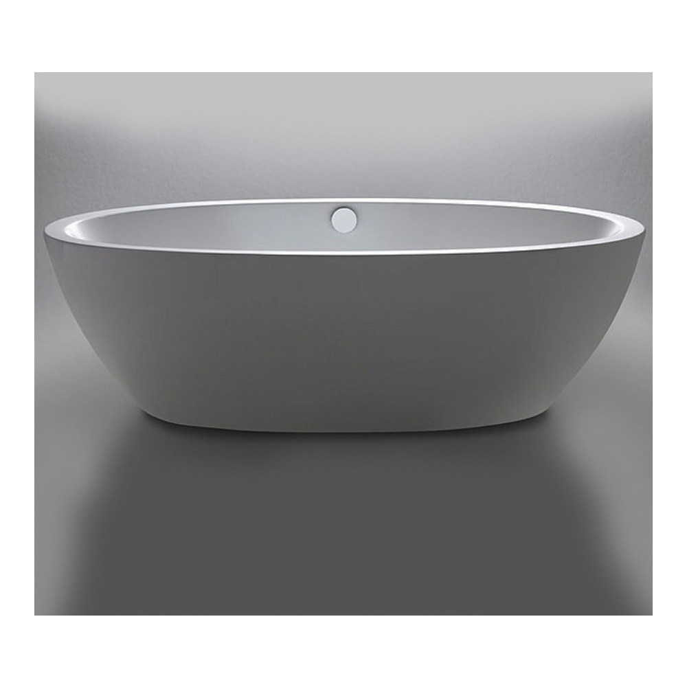 repaBAD Badewanne „Ferrara“ freistehend oval 190 × 95 cm, Mittelablauf in Weiß