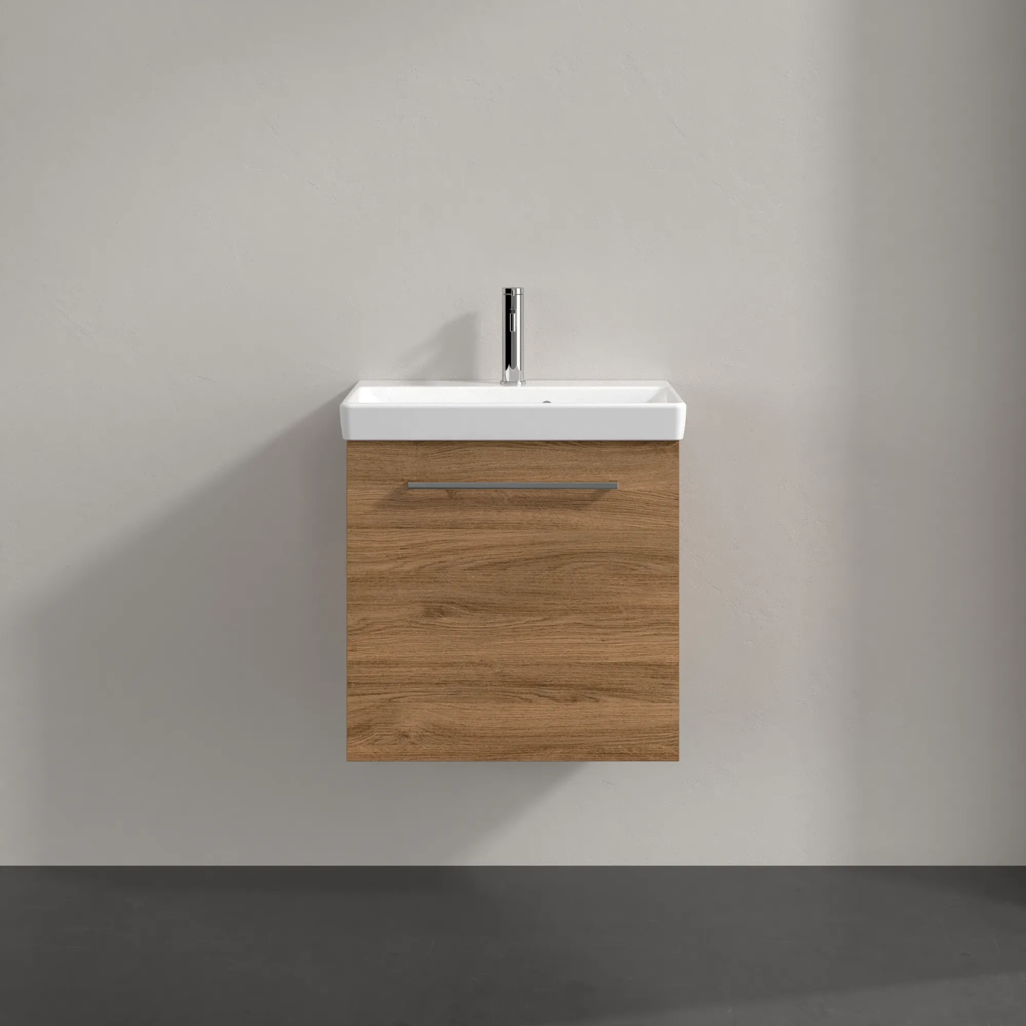 Villeroy & Boch Waschtischunterschrank mit Tür „Avento“ für Schrankwaschtisch 530 × 514 × 352 mm Kansas Oak, Anschlag rechts, Soft Closing, 1 Tür