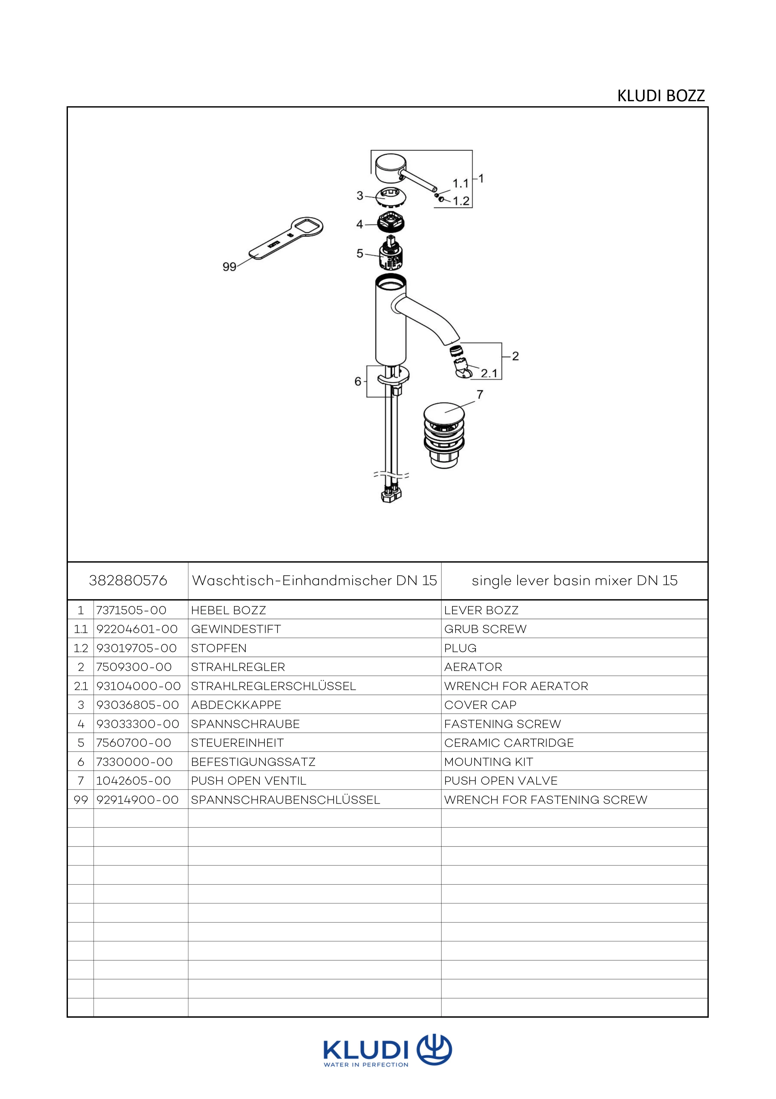 BOZZ WaschtischEHM 100mm mit Push Open Ablaufventil chrom BOZZ WaschtischEHM 100mm mit Push Open Ablaufventil chrom